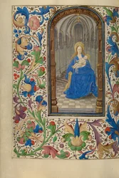 Die Jungfrau und das Kind auf dem Thron in einer Kirche